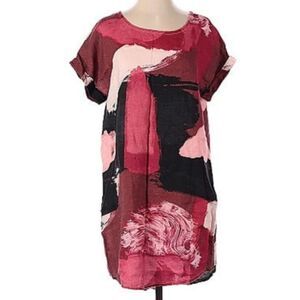 Voila Borghi Abstract Print Italian Linen XL Tunic Swim Cover Up Abstract Print